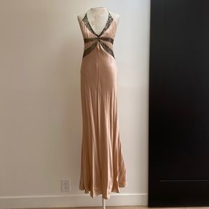 Nicole Miller champagne color dress w sequin details